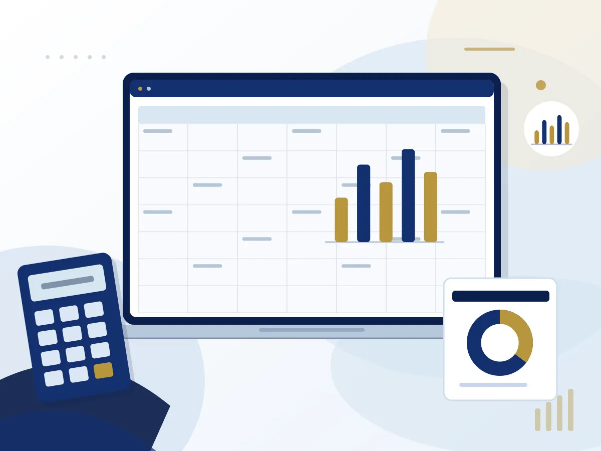 Ilustración del servicio de hojas de cálculo en excel